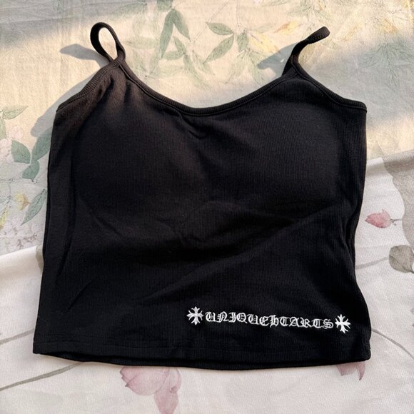 Chrome Hearts Tops - Chrome Hearts Black Short Strap Tank Top